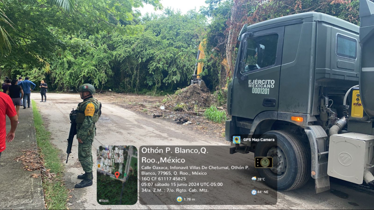 Otros de los sitios donde la Sedena apoyó en Chetumal Otros de los sitios donde la Sedena apoyó en Chetumal