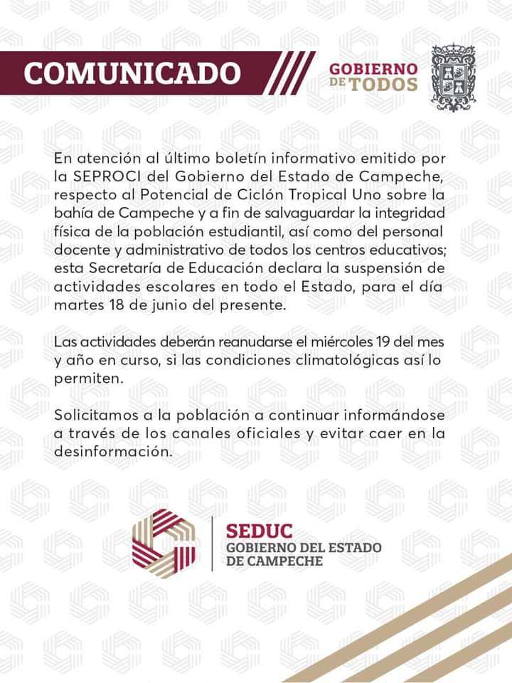 Comunicado de la SEDUC Comunicado de la SEDUC