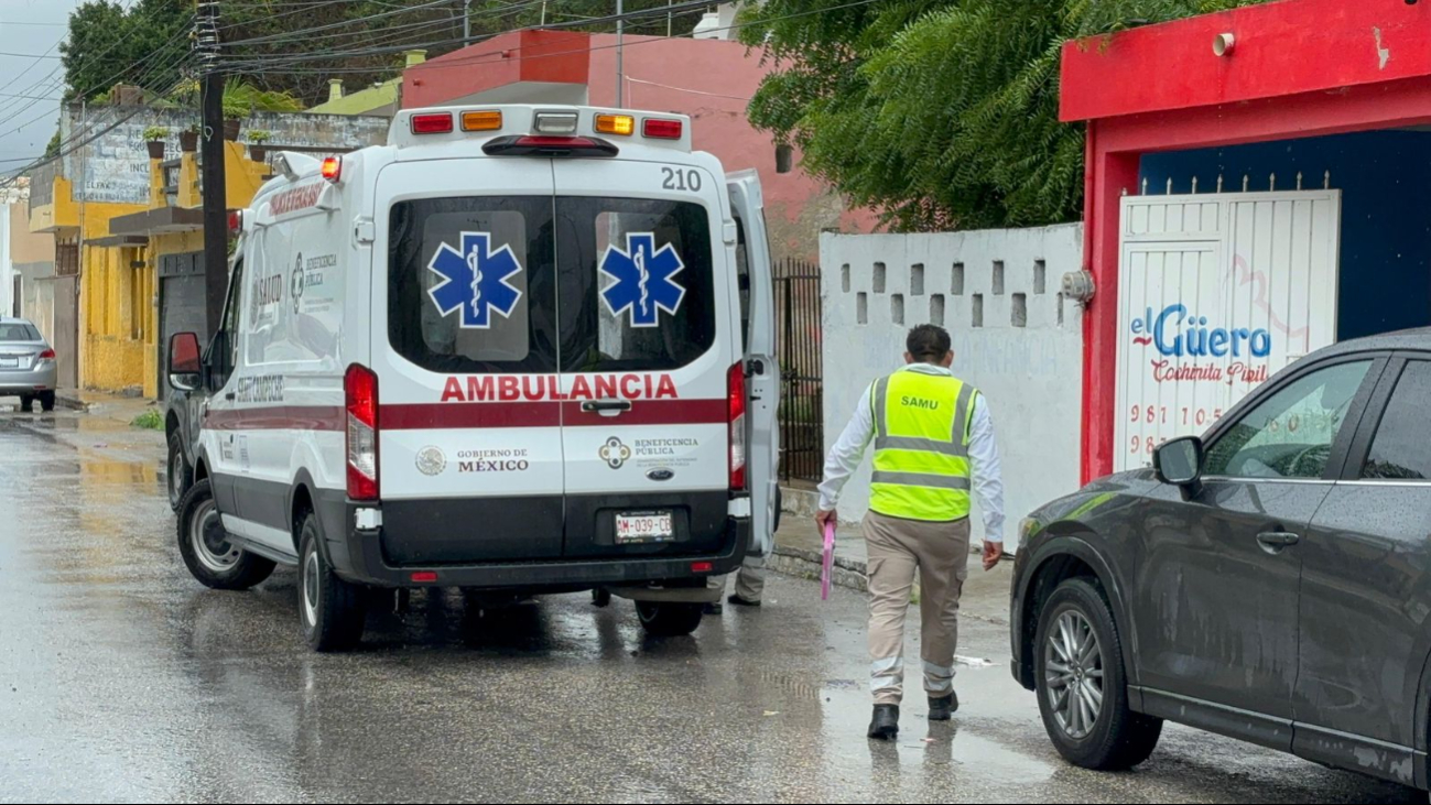Motociclista termina lesionado tras chocar contra camioneta en poblado de Lerma en Campeche