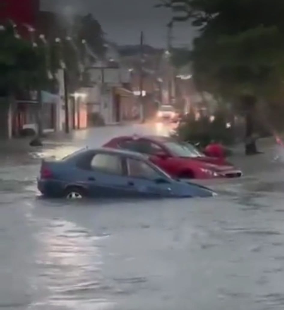 Hay autos atrapados entre el agua Hay autos atrapados entre el agua