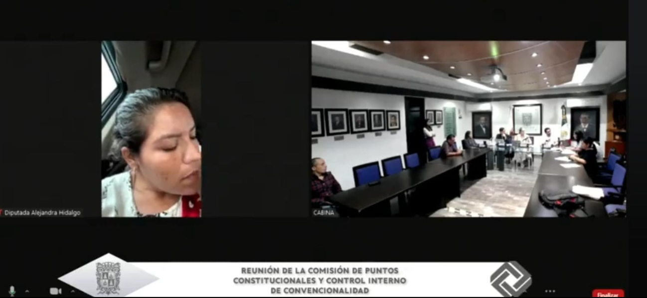 La diputada Alejandra Hidalgo estuvo presente de forma virtual La diputada Alejandra Hidalgo estuvo presente de forma virtual