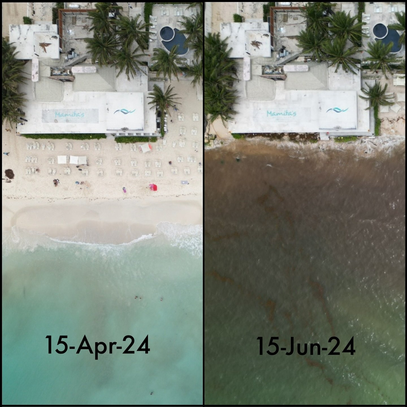 A través de las redes sociales se difundió la imagen de lo que es hoy Playa Mamitas A través de las redes sociales se difundió la imagen de lo que es hoy Playa Mamitas