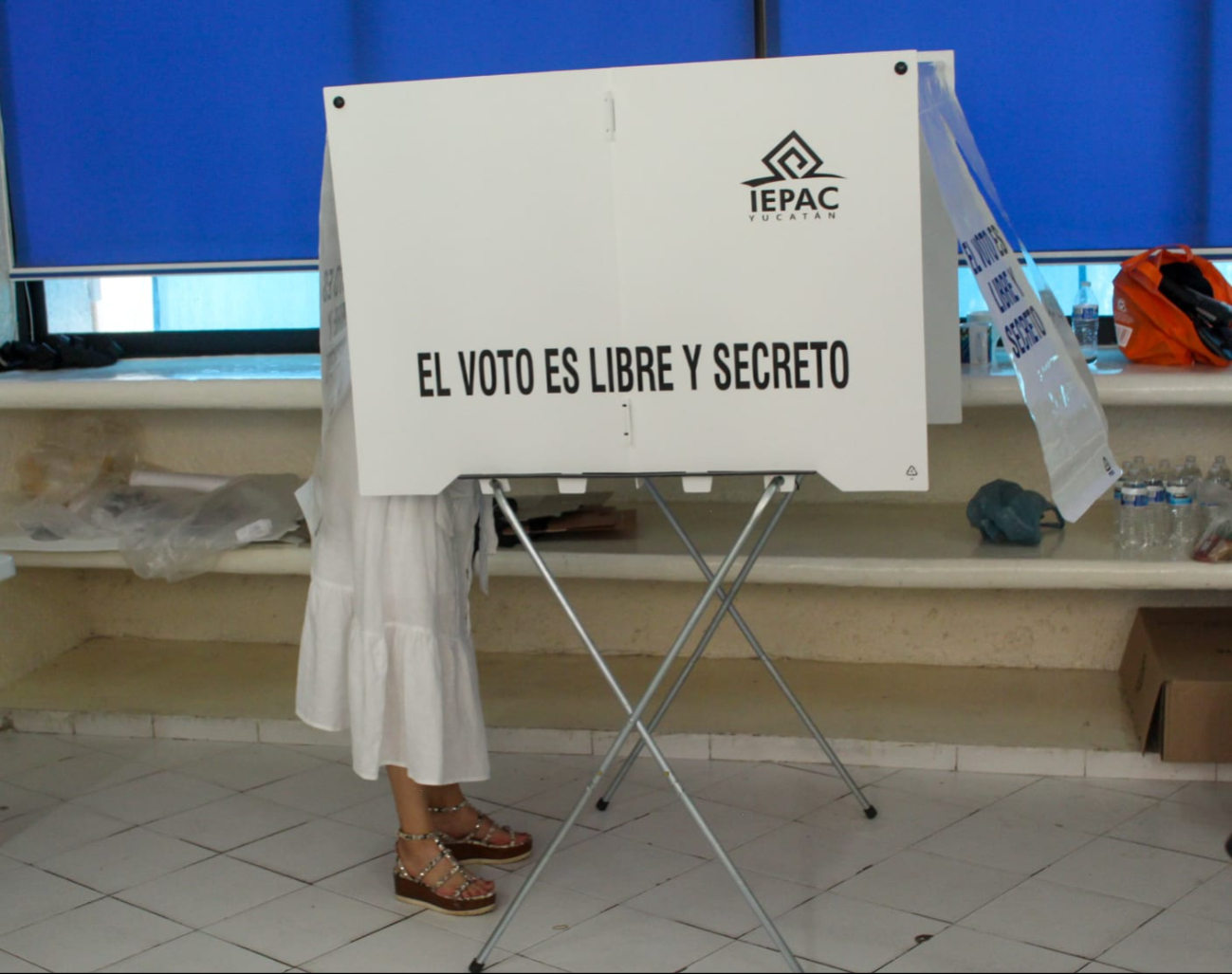 Cecilia Patrón llegó emocionada a votar en su distrito en Mérida Cecilia Patrón llegó emocionada a votar en su distrito en Mérida