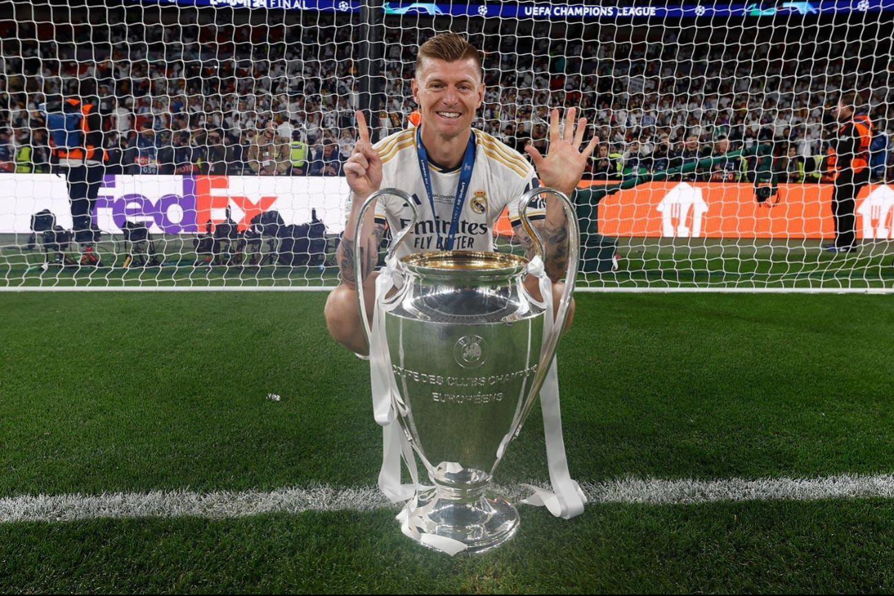 Toni Kroos celebra la conquista de su sexta Champions League como profesional
