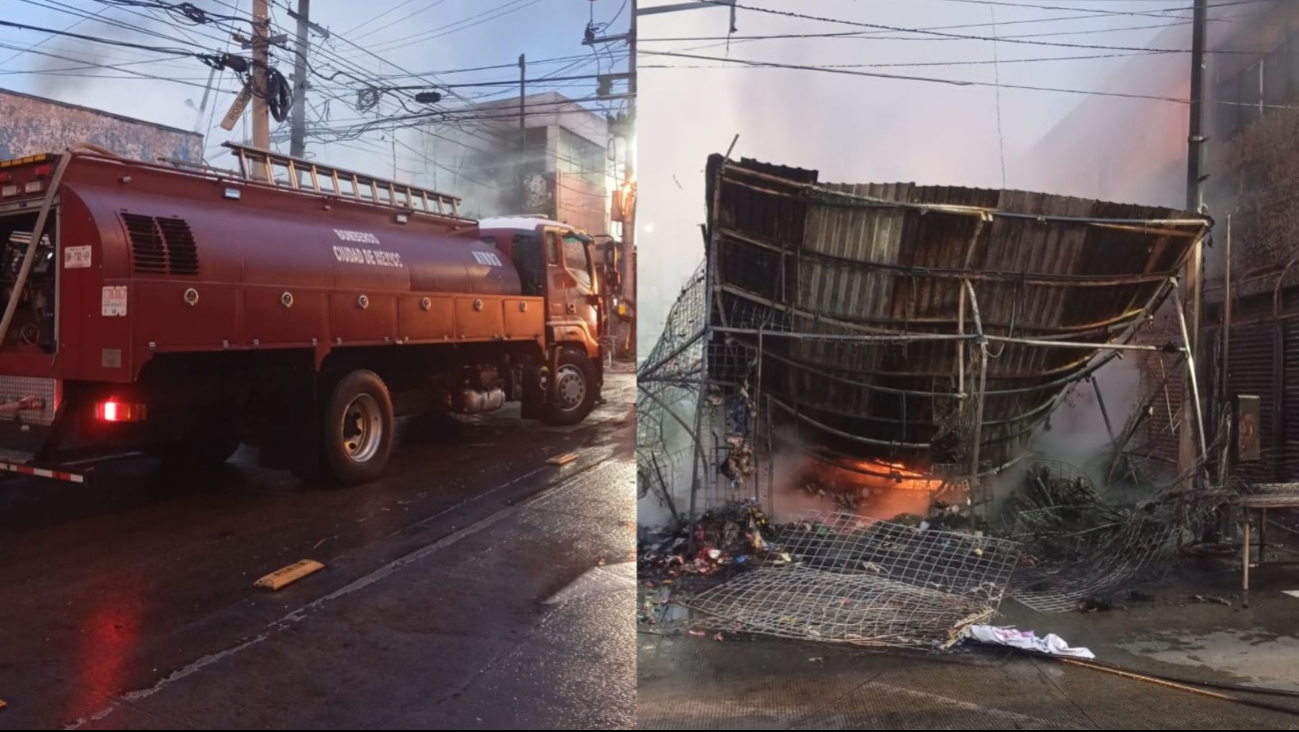 Reportan incendio en la Merced, puestos semifijos y locales son consumidos por las llamas