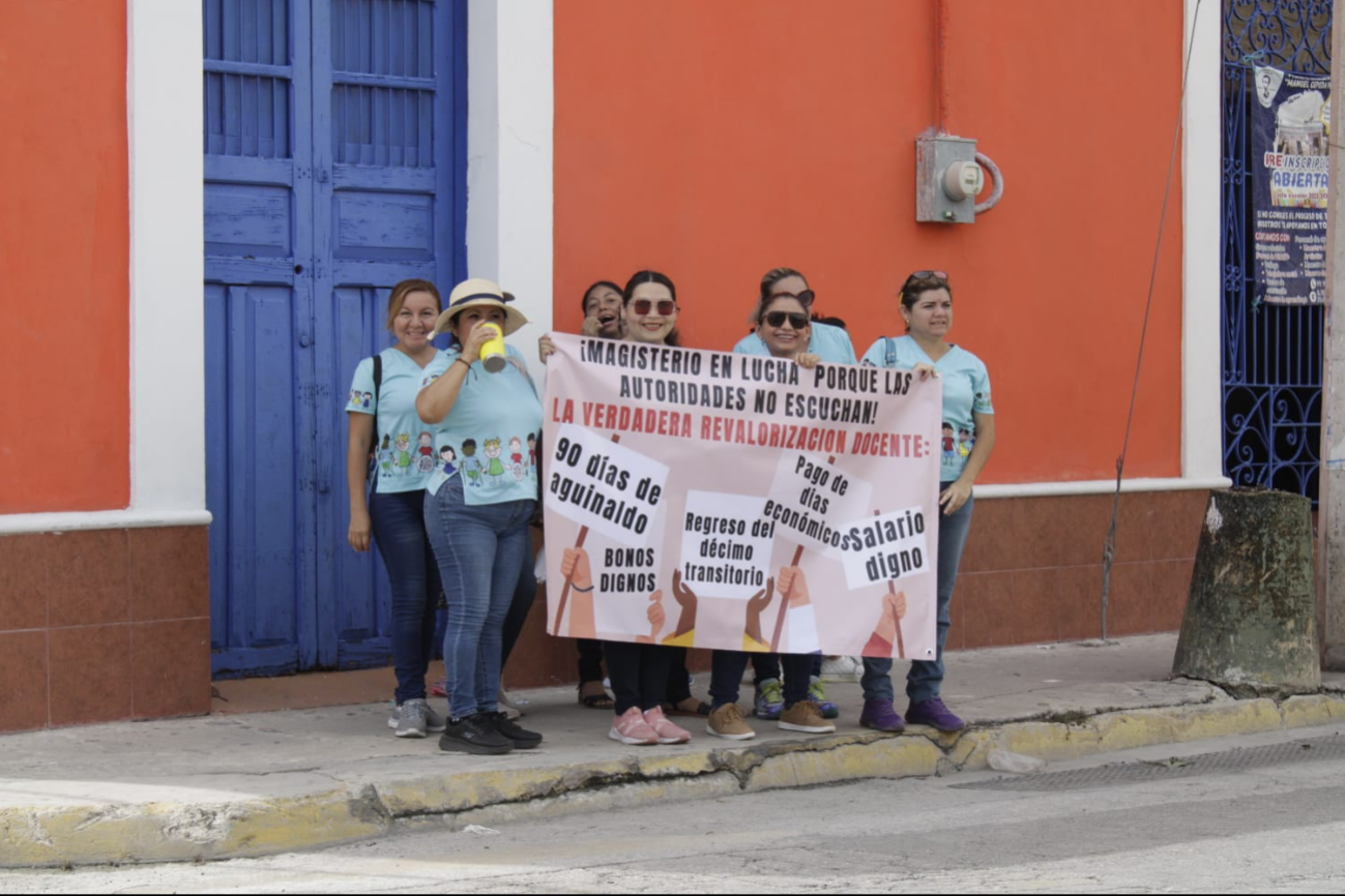 Maestros de Yucatán inician protesta pacífica en Mérida: VIDEO