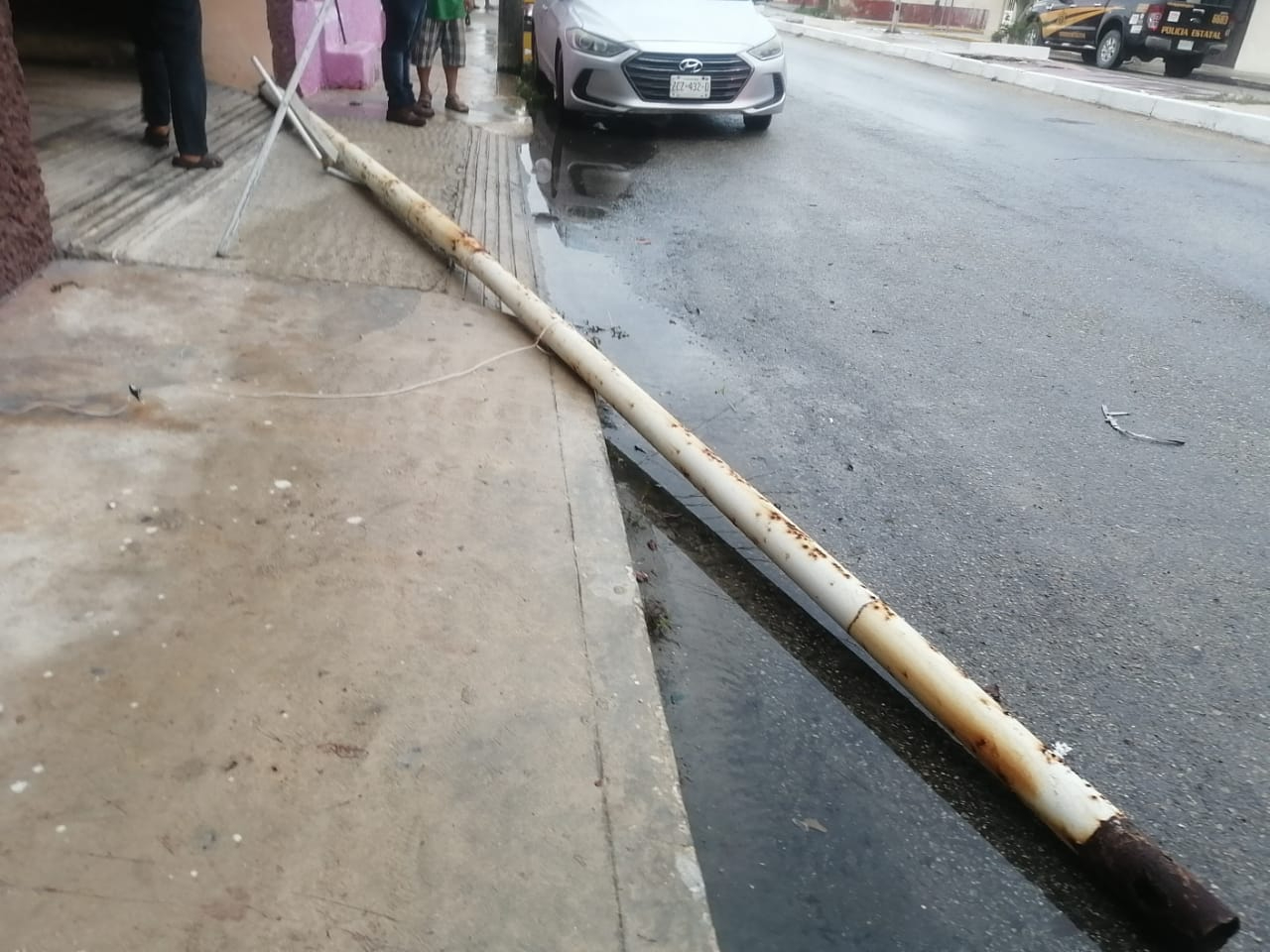 Afectaciones por el percance automovilístico en Progreso Afectaciones por el percance automovilístico en Progreso