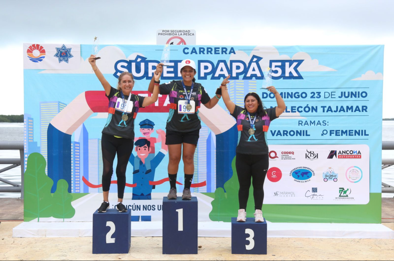 Ganadoras de la carrera Super Papá en Cancún Ganadoras de la carrera Super Papá en Cancún