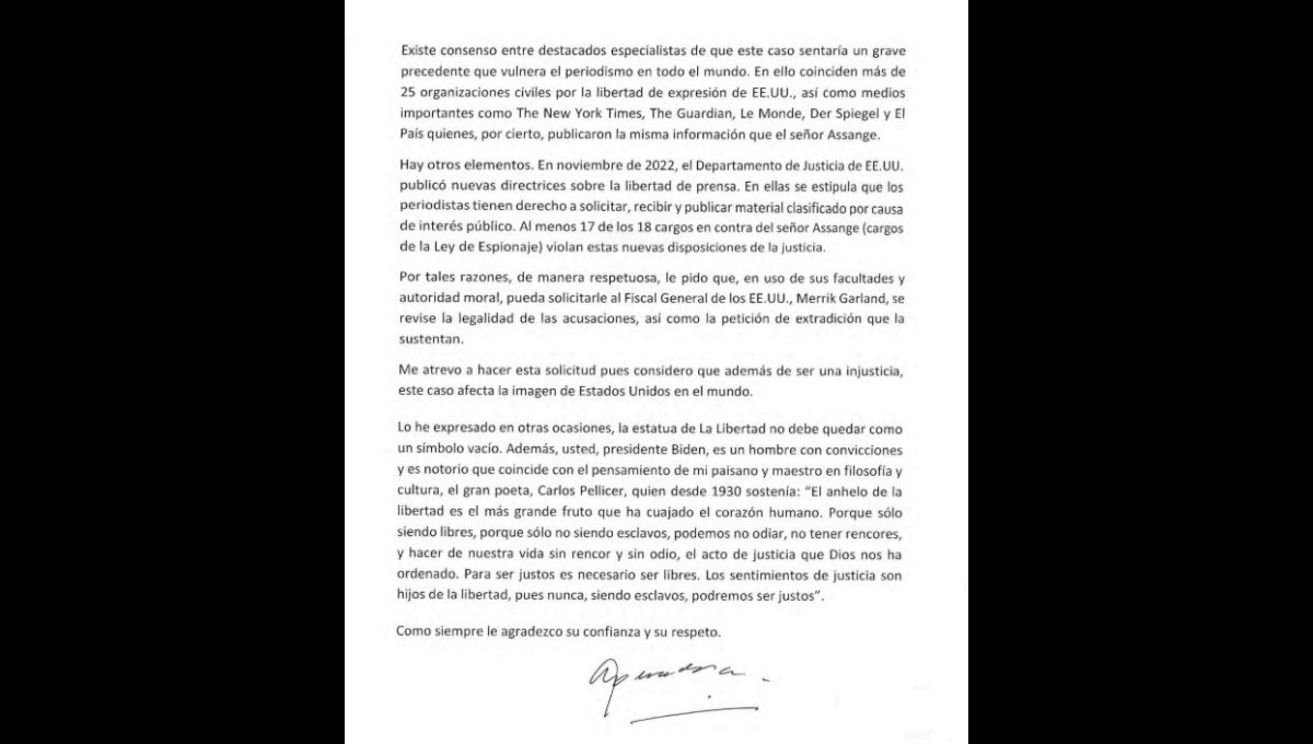 Carta del presidente Andrés Manuel López Obrador a Joe Biden Carta del presidente Andrés Manuel López Obrador a Joe Biden