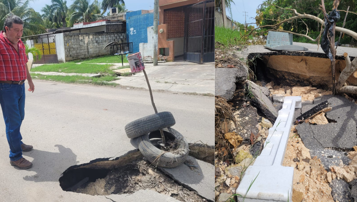 Enormes baches y desfondes en Chetumal cobran  factura a vehículos tras lluvias intensas 
