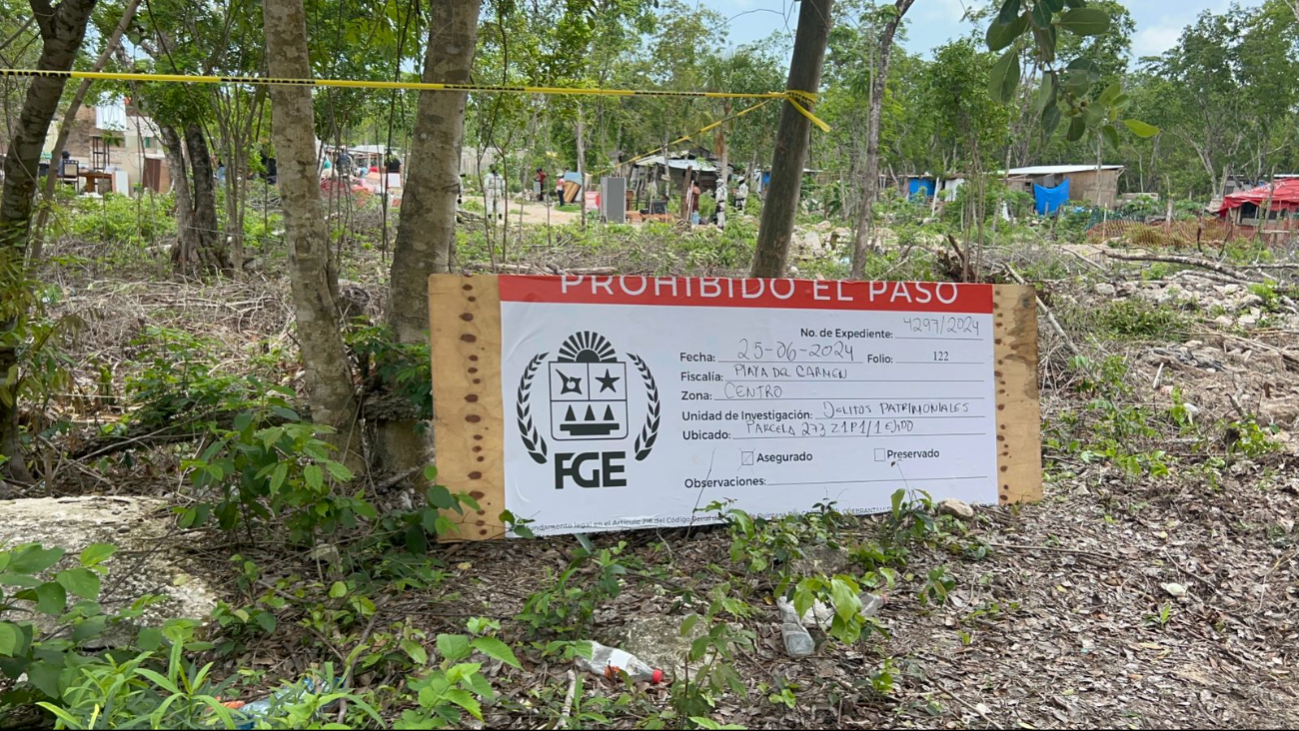 La FGE colocó sellos de asegurado en el terreno La FGE colocó sellos de asegurado en el terreno