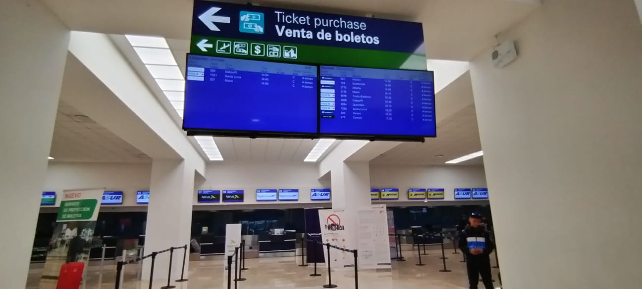 Solamente este vuelo ha sido afectado en el aeropuerto de Mérida Solamente este vuelo ha sido afectado en el aeropuerto de Mérida