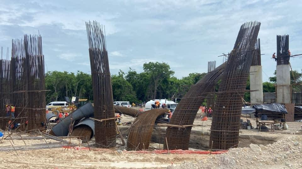 Lluvias retrasan obras del Tren Maya en Chetumal;  hay colapso de estructuras y deslaves
