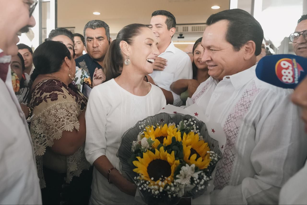 Claudia Sheinbaum llega a Mérida para acompañar a AMLO en la supervisión del Tren Maya: VIDEO