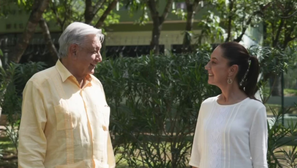 AMLO y Claudia Sheinbaum supervisaron los avances del Tren Maya