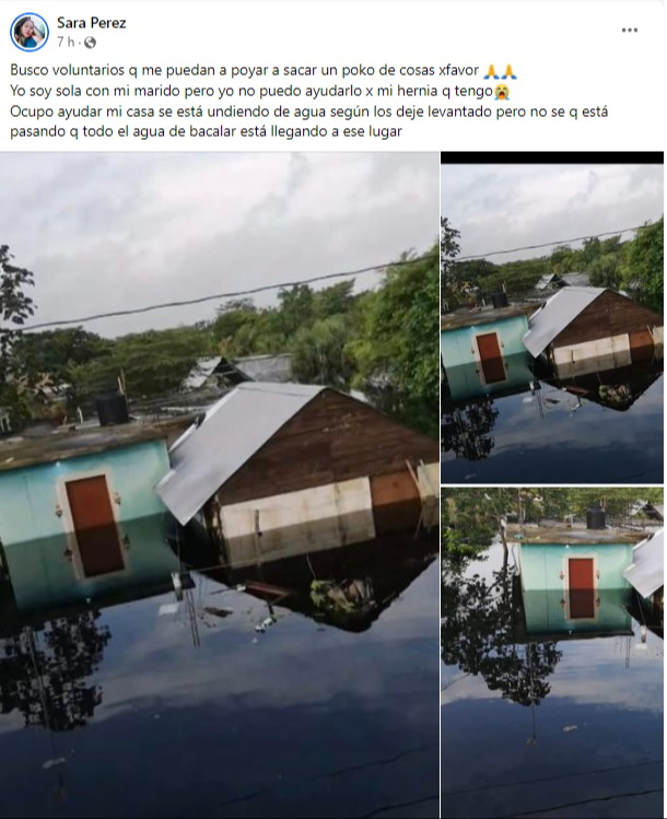 A través de su cuenta de Facebook la usuaria mostró cómo está su casa A través de su cuenta de Facebook la usuaria mostró cómo está su casa