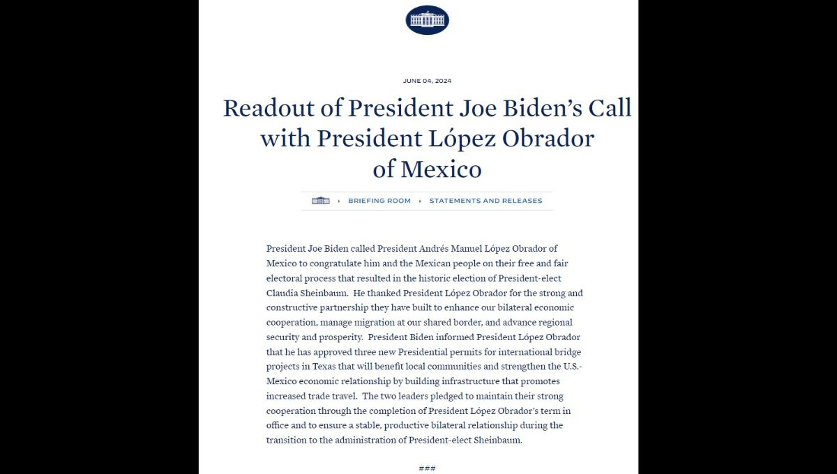 Carta de felicitación al presidente Andrés Manueol López Obrador por parte de suhomólogo estadounidense, Joe Biden Carta de felicitación al presidente Andrés Manueol López Obrador por parte de suhomólogo estadounidense, Joe Biden
