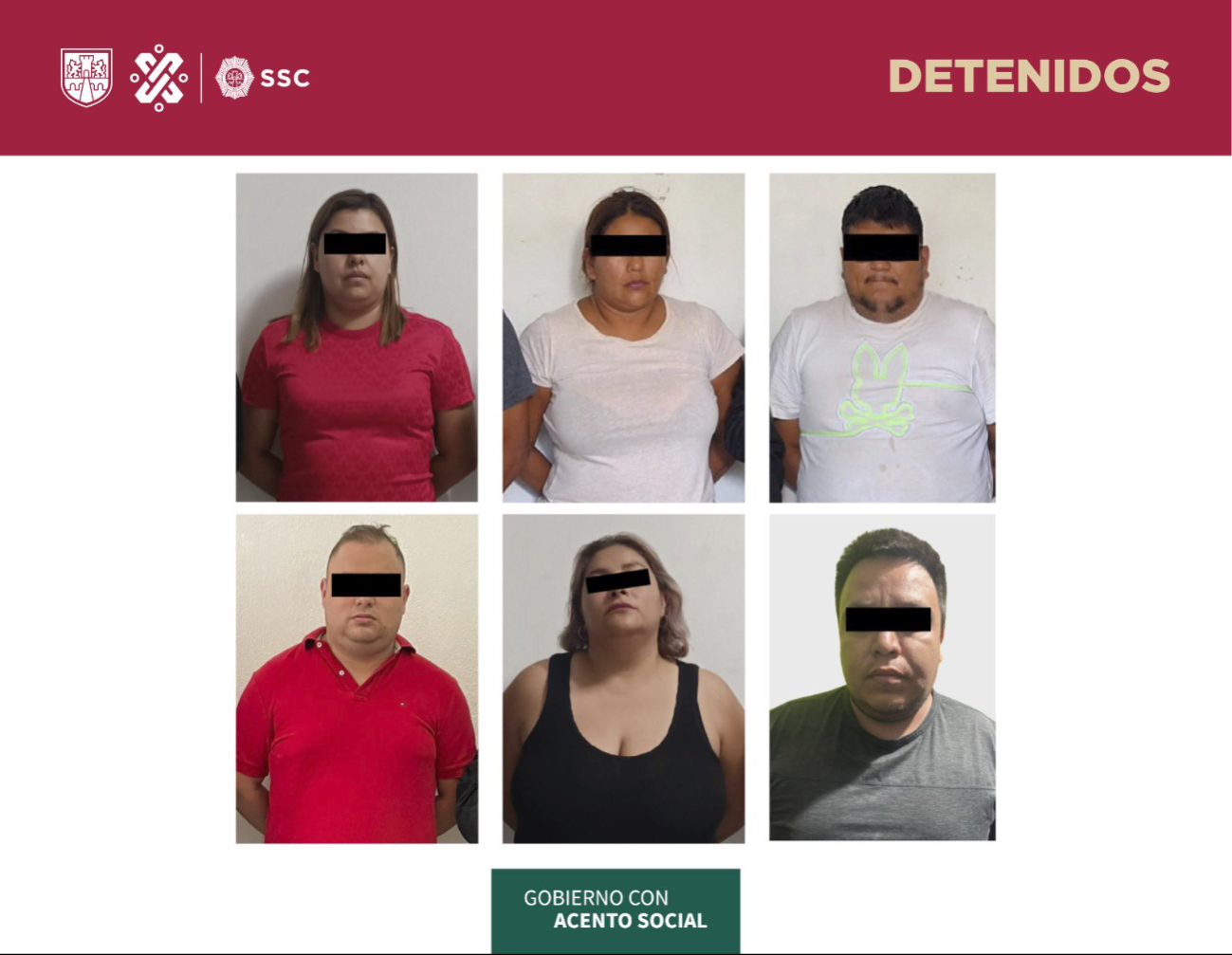 Seis personas más fueron detenidas junto al líder Seis personas más fueron detenidas junto al líder