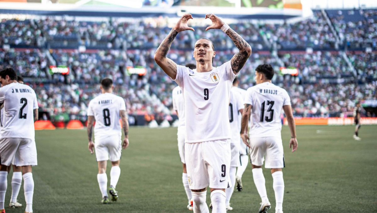 Con hat trick de Darwin Núñez, Uruguay golea a la Selección Mexicana en Denver
