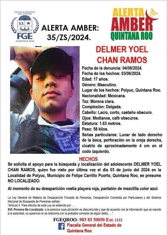 Por el menor fue activada la Alerta Amber Por el menor fue activada la Alerta Amber