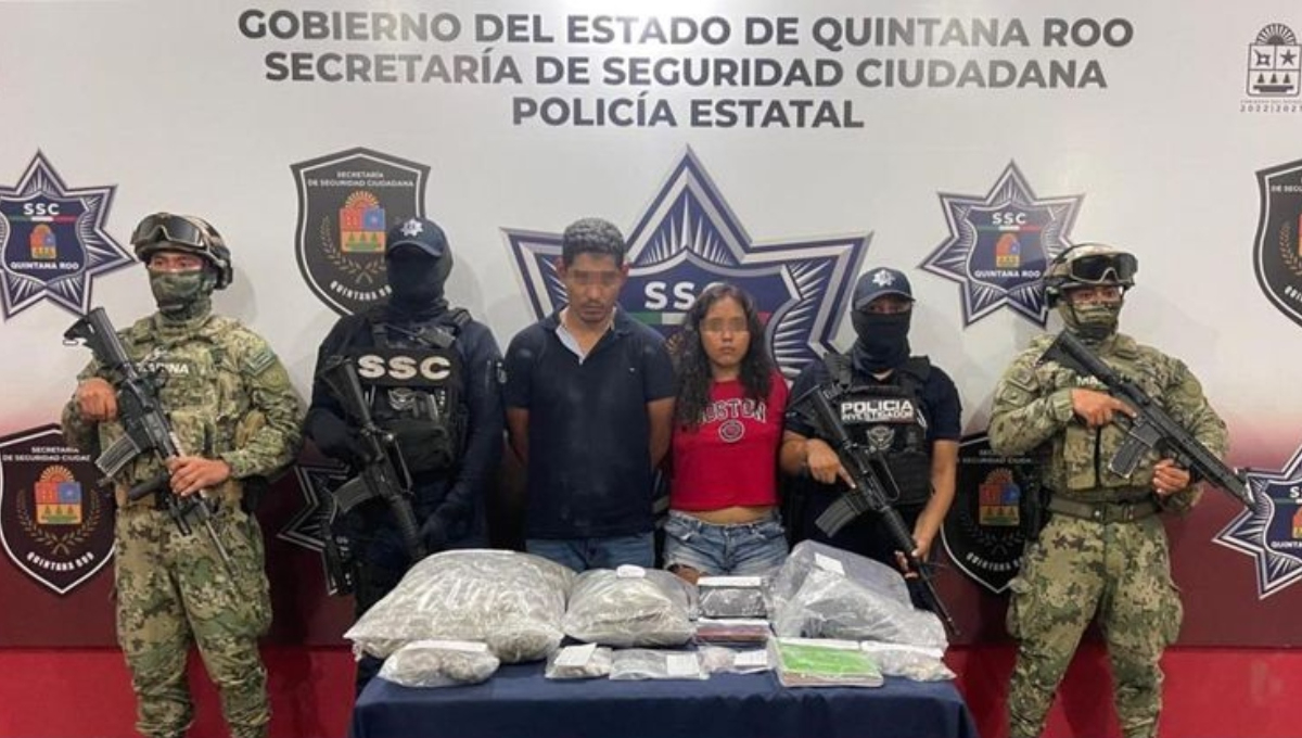 Detienen a una pareja  con más de 800 bolsitas con marihuana en Chetumal