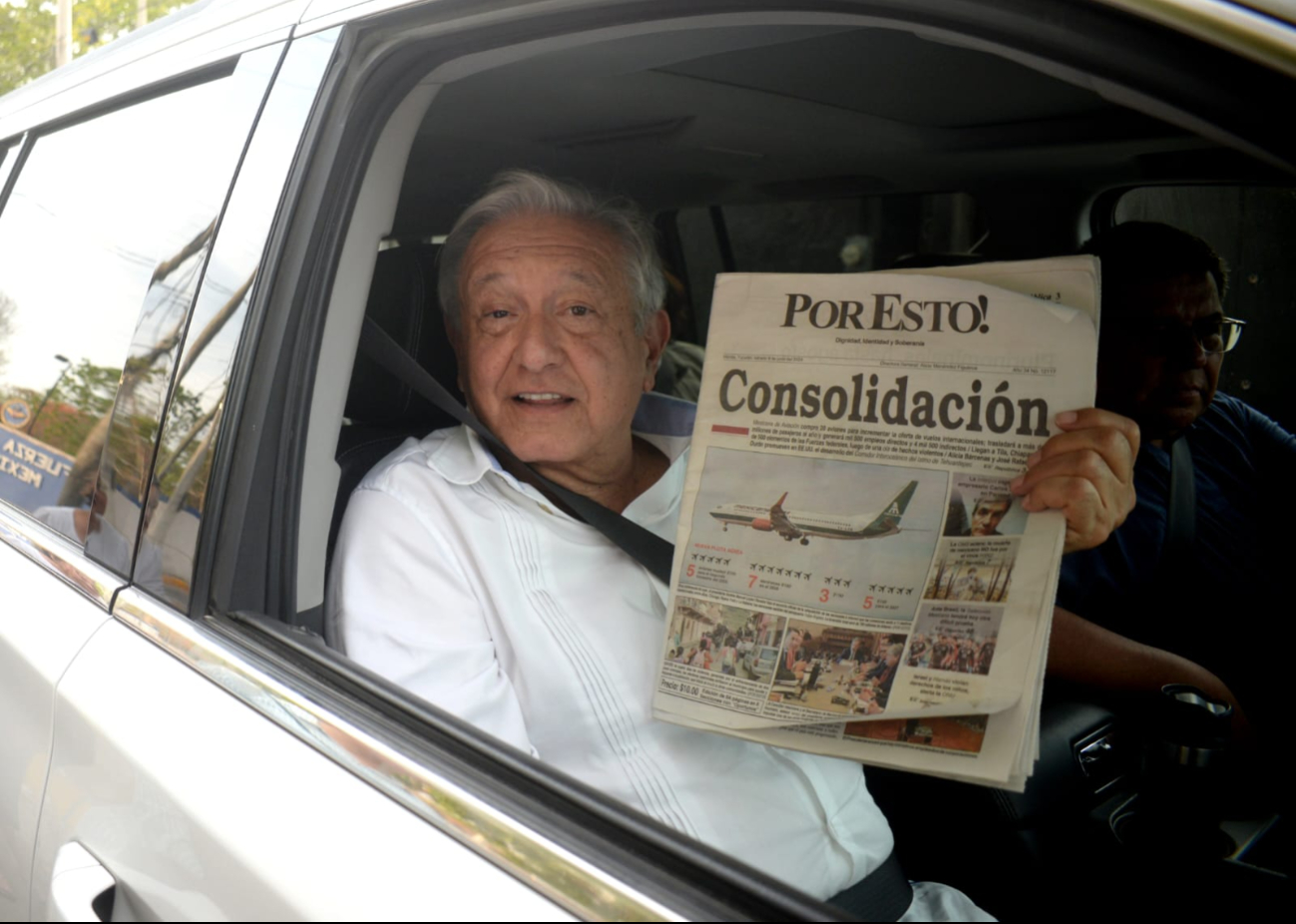 AMLO declara sentirse feliz ante triunfo de Joaquín Díaz Mena en Yucatán
