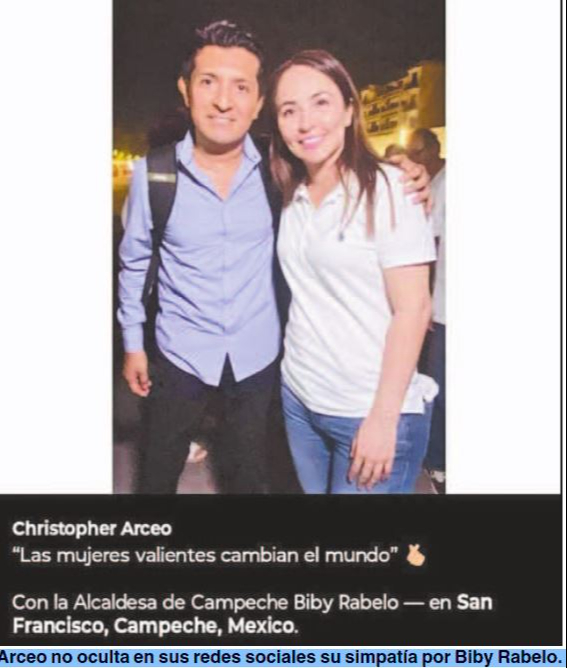 Arceo no oculta en sus redes sociales su simpatía por Biby Rabelo. Arceo no oculta en sus redes sociales su simpatía por Biby Rabelo.