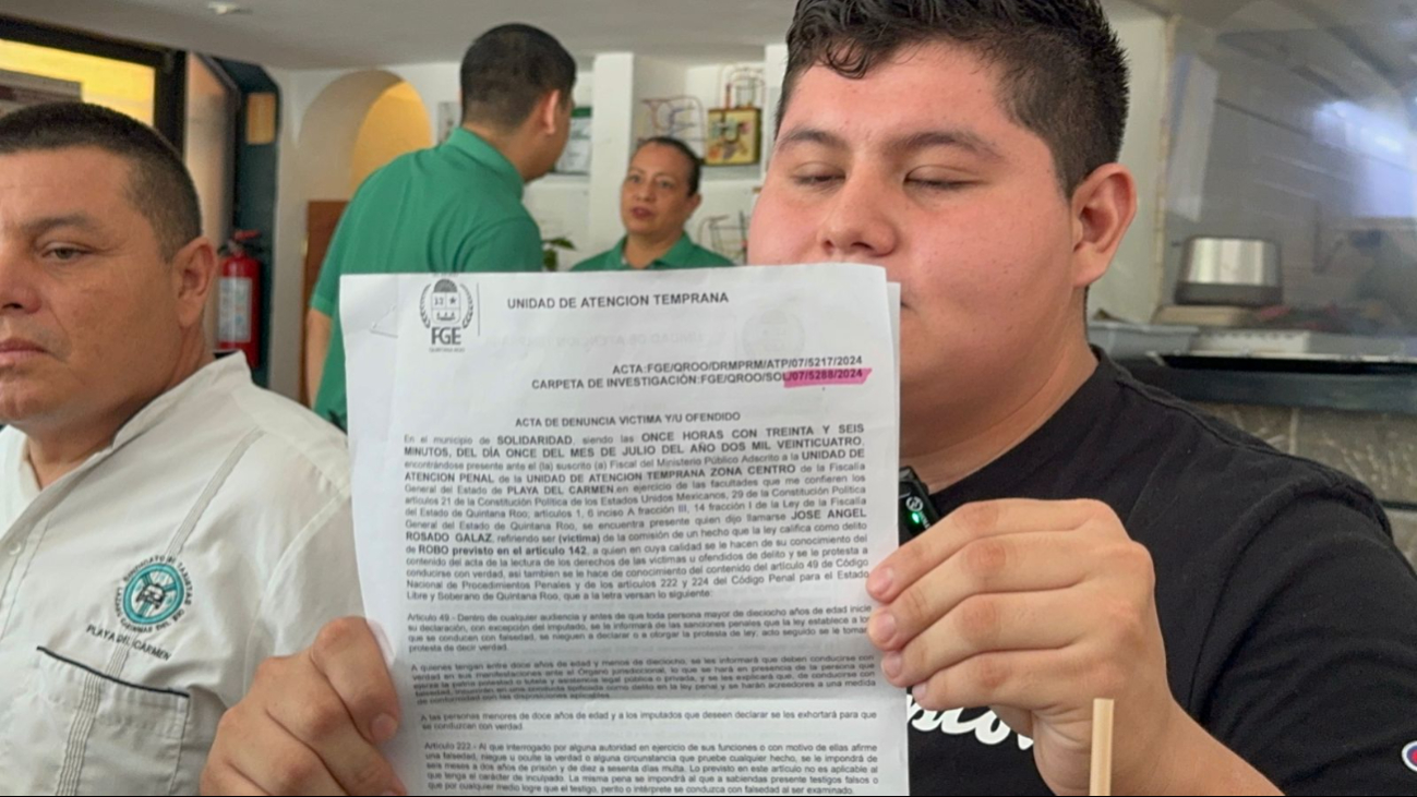 El joven interpuso una denuncia ante la Fiscalía General del Estado de Quintana Roo El joven interpuso una denuncia ante la Fiscalía General del Estado de Quintana Roo