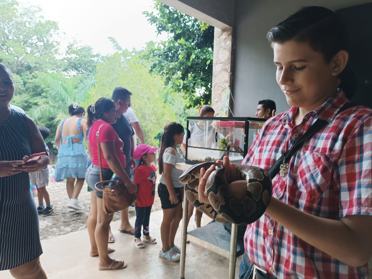 Lo más representativo fue la exposición e interacción de los asistentes con serpientes, conociendo un poco más de sus características morfológicas