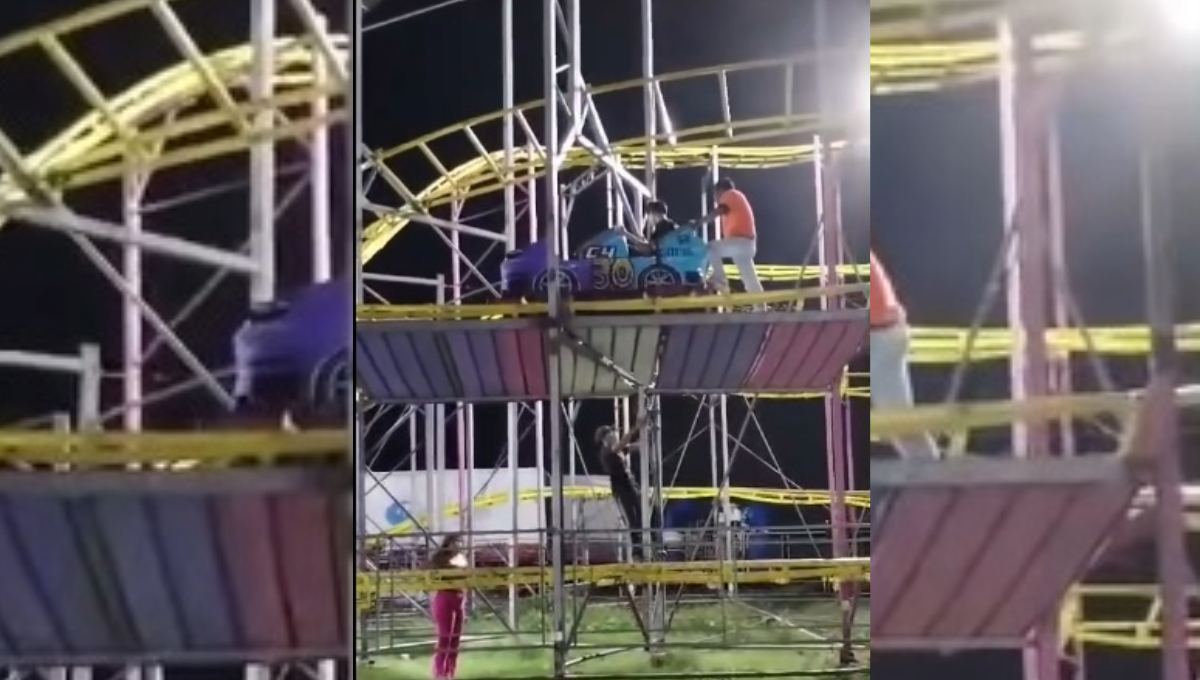 En un video que circula en redes sociales, se ve cómo el carro quedó varado, afortunadamente, en una postura que no ponía en peligro la vida de los pasajeros. En un video que circula en redes sociales, se ve cómo el carro quedó varado, afortunadamente, en una postura que no ponía en peligro la vida de los pasajeros.
