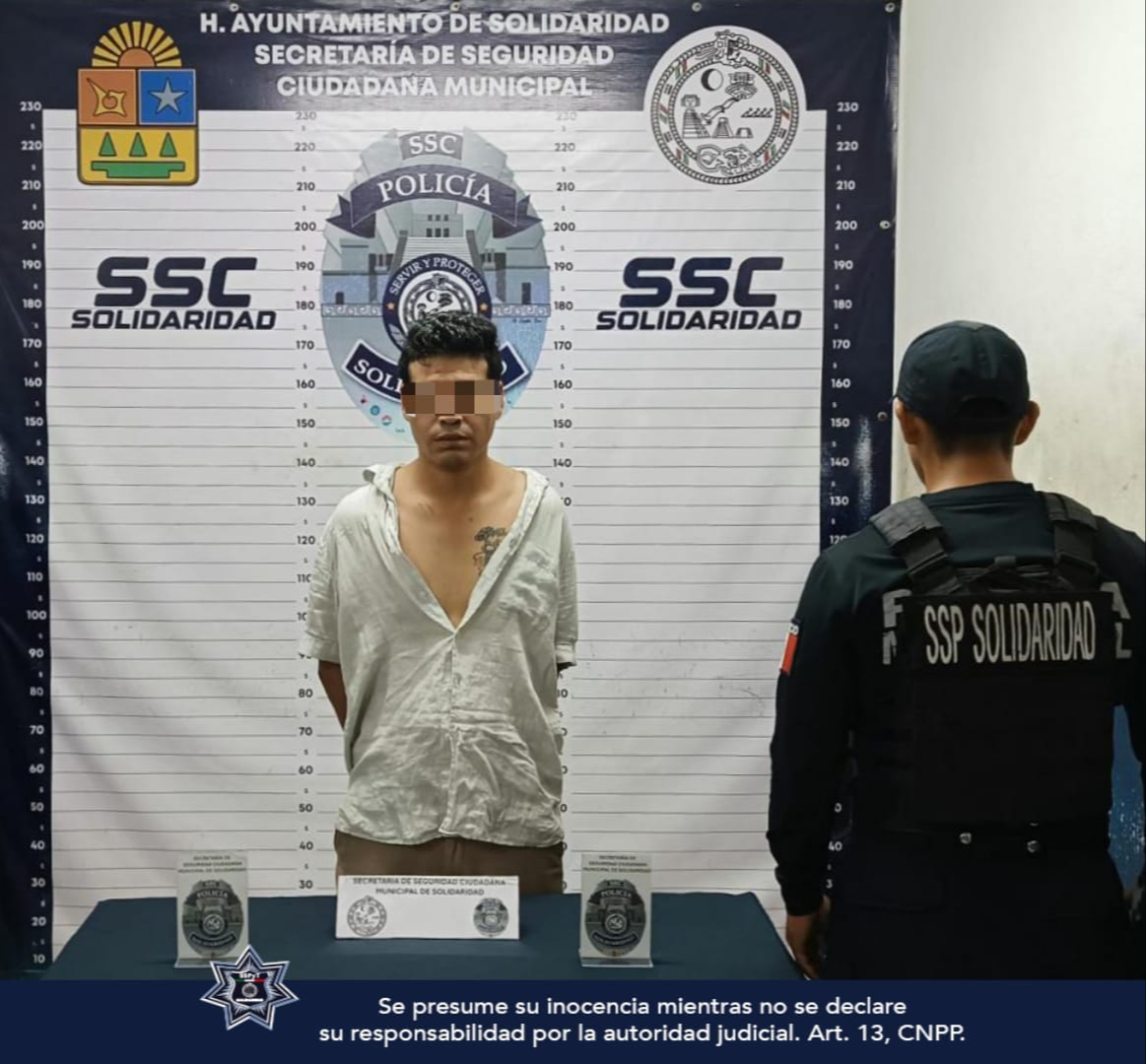 Detienen a un hombre por golpear a  una mujer y un niño en Playa del Carmen