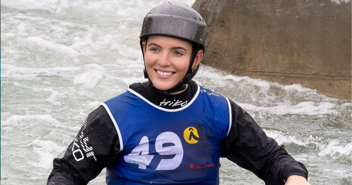 Sofía Reinoso entrenando en la pista olímpica de canotaje slalom en París, preparándose para su segunda participación olímpica. Sofía Reinoso entrenando en la pista olímpica de canotaje slalom en París, preparándose para su segunda participación olímpica.