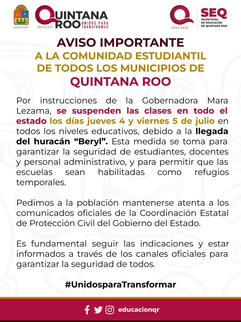 SEQ suspende clases este jueves y viernes SEQ suspende clases este jueves y viernes