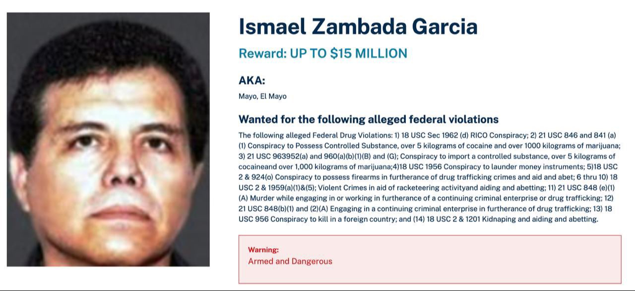 Así lucía el registro del Mayo Zambada ante la DEA Así lucía el registro del Mayo Zambada ante la DEA