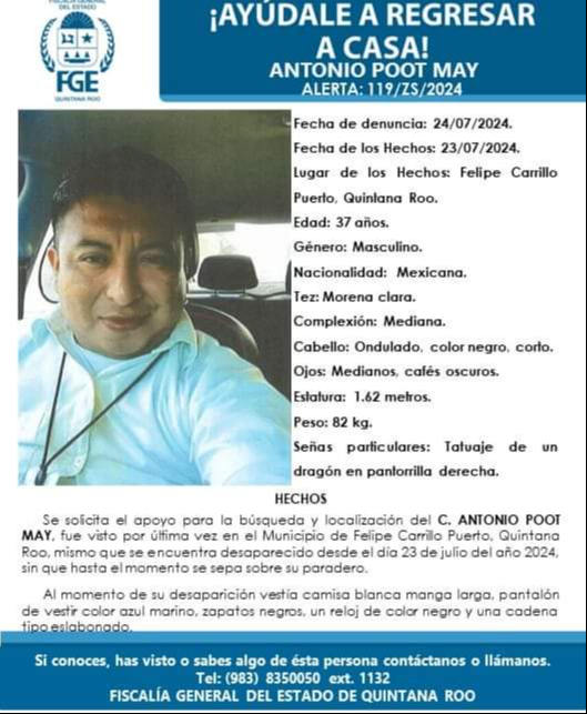 Ficha de búsqueda del taxista en Felipe Carrillo Puerto Ficha de búsqueda del taxista en Felipe Carrillo Puerto
