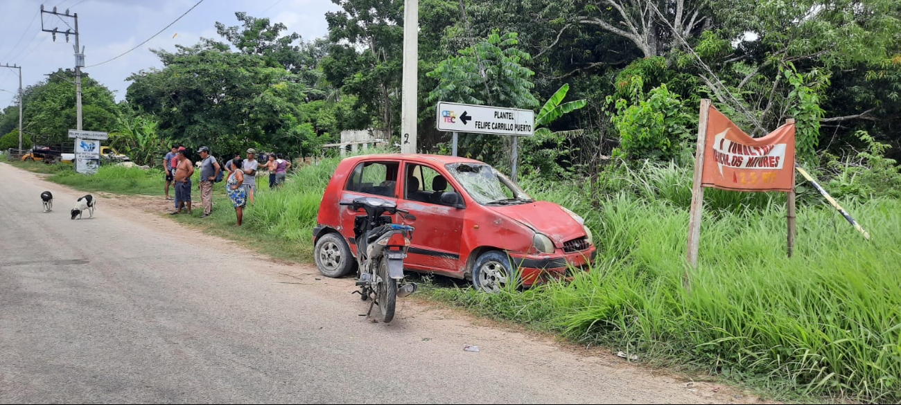Accidente carretero en Champotón deja dos menores lesionadas