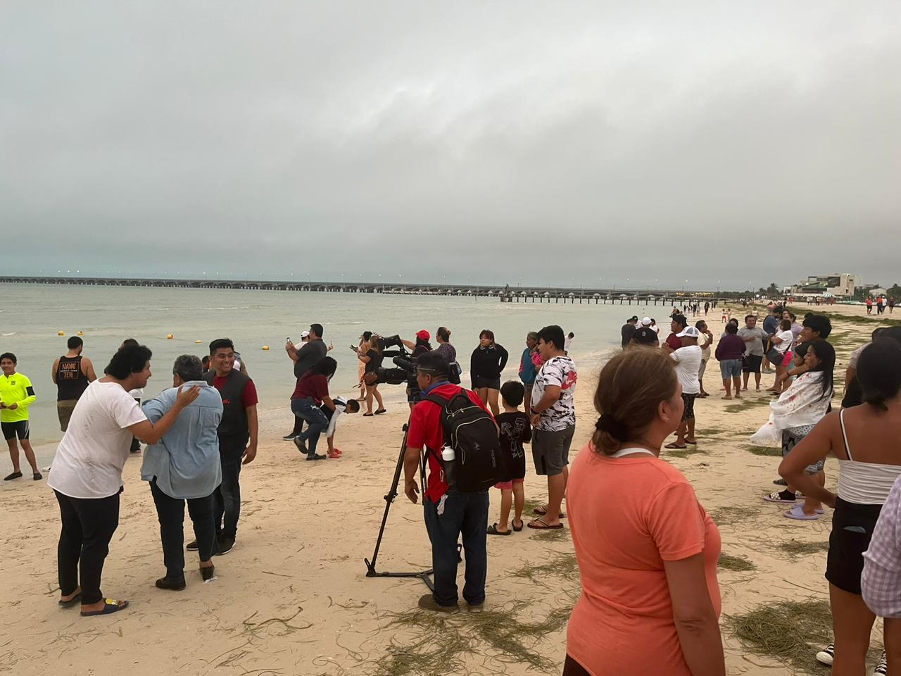 Así lucía la playa de Progreso esta tarde Así lucía la playa de Progreso esta tarde