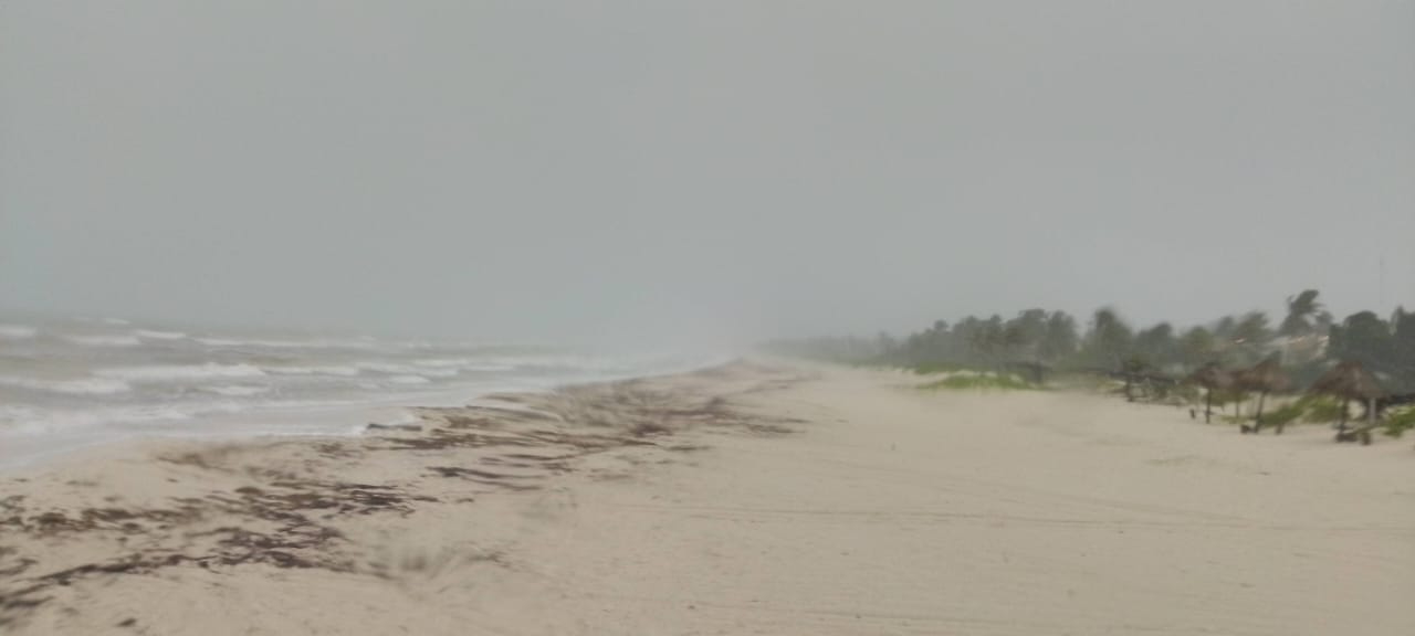 Se registran fuertes rachas de viento en la costa yucateca Se registran fuertes rachas de viento en la costa yucateca