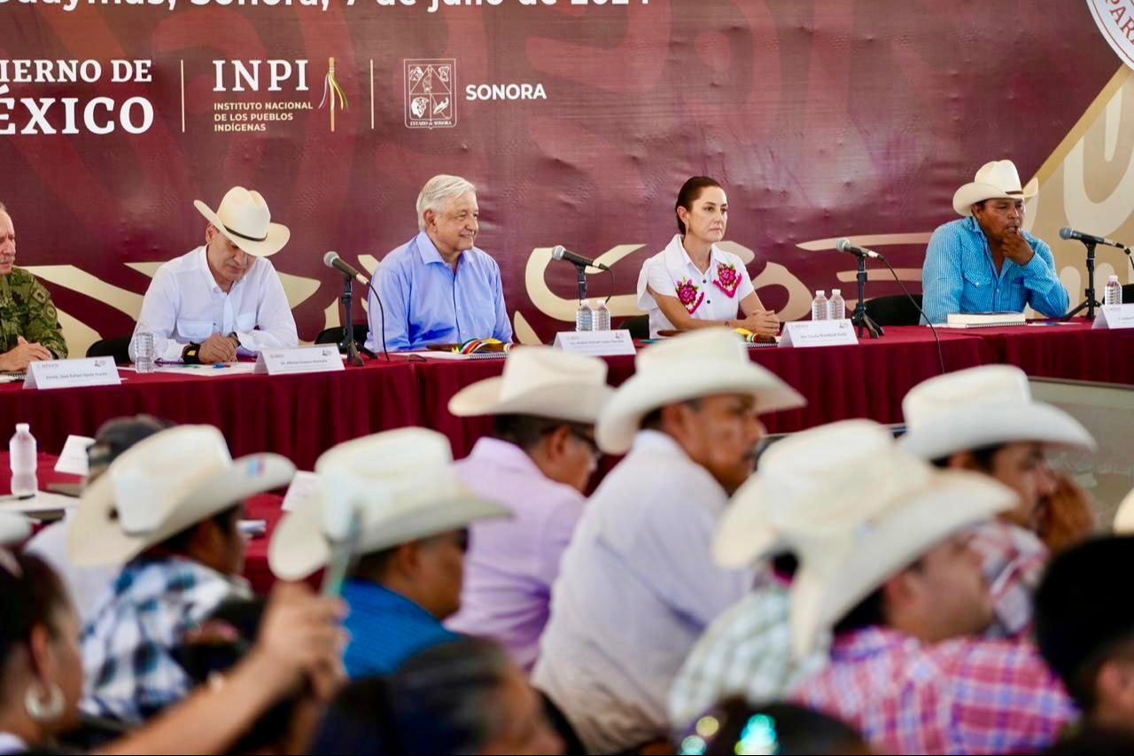 Claudia Sheinbaum junto al presidente AMLO en Sonora