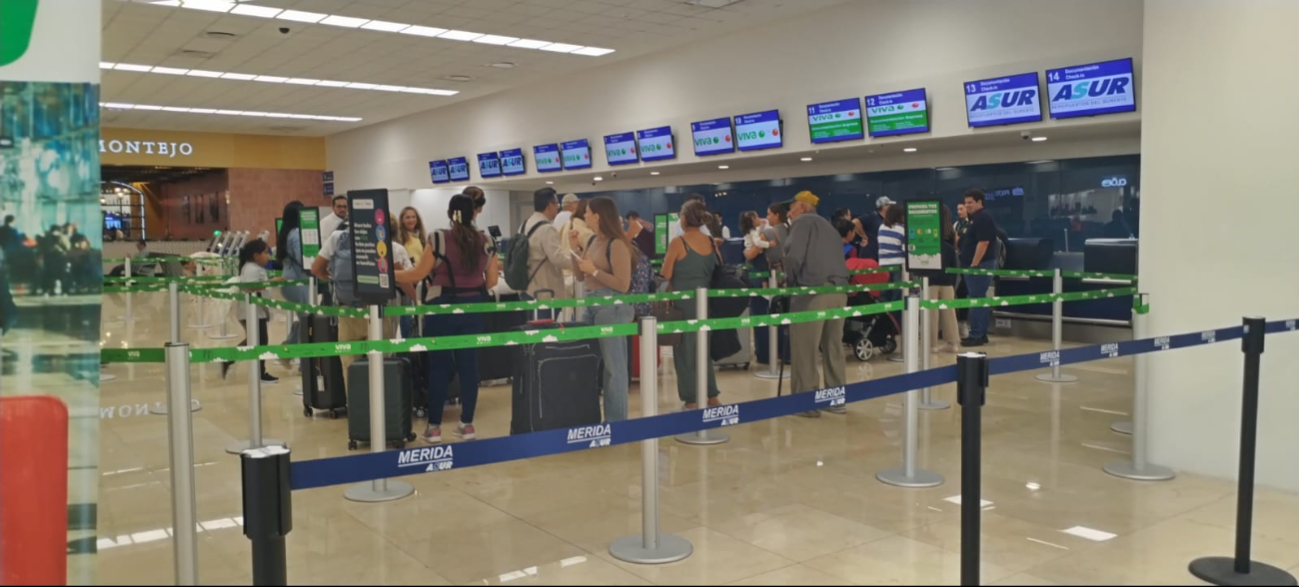 Hay buena afluencia de pasajeros en el aeropuerto de Mérida Hay buena afluencia de pasajeros en el aeropuerto de Mérida