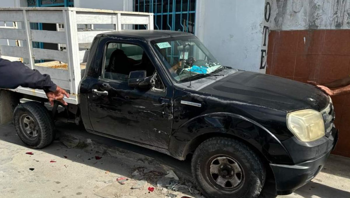 Así terminó la camioneta en Progreso