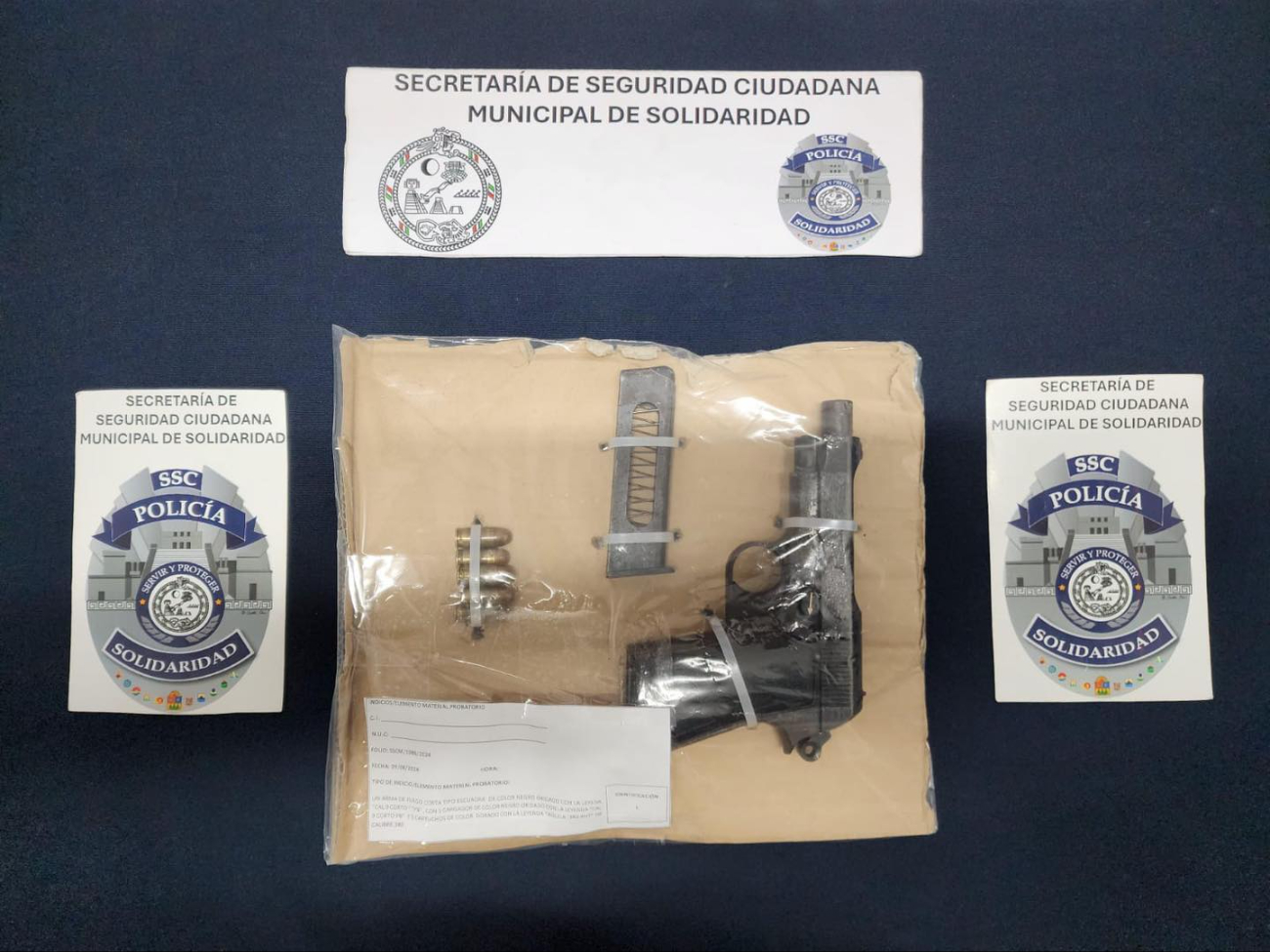 El hombre y el arma de fuego quedaron aseguradas El hombre y el arma de fuego quedaron aseguradas