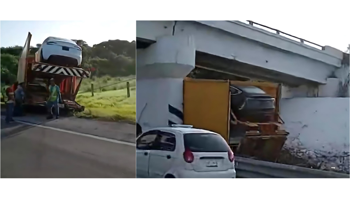 "Madrina" se sale de la carretera con todo y vehículos en Champotón
