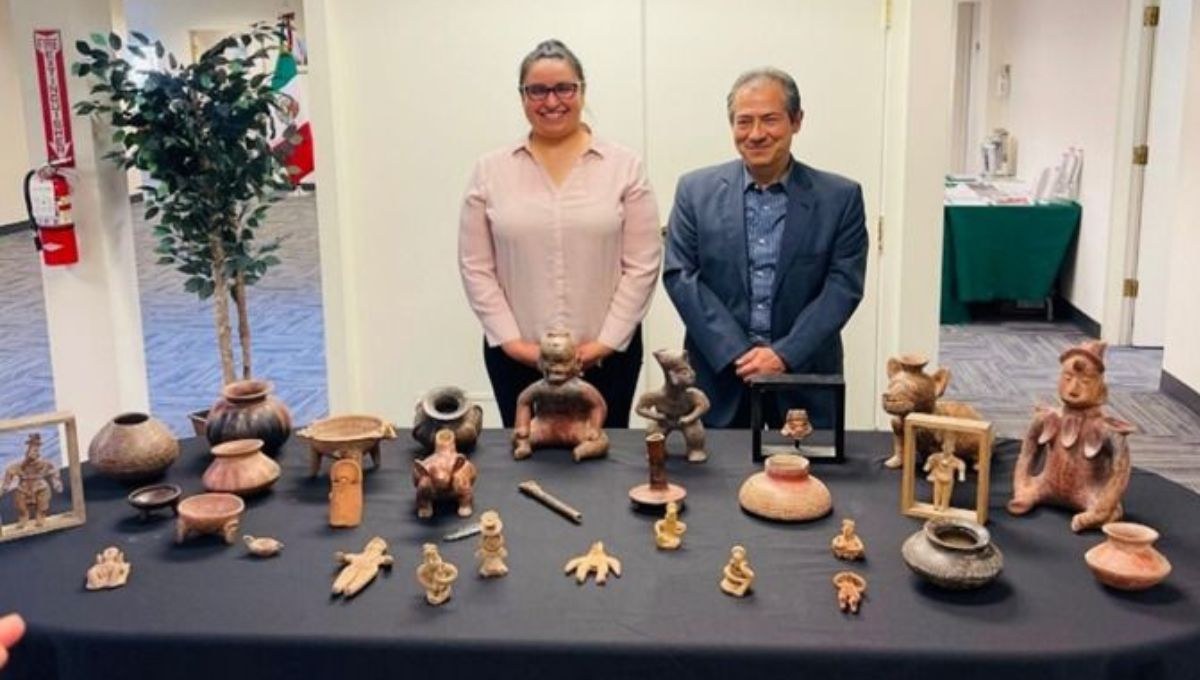 Entregan a México 32 piezas arqueológicas halladas en Estados Unidos 