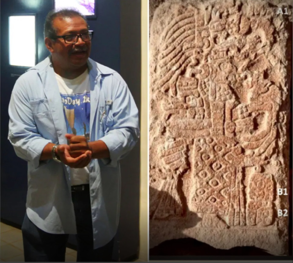 La piedra contiene por un lado a la deidad Chak Chel y por el otro al dios jaguar del inframundo La piedra contiene por un lado a la deidad Chak Chel y por el otro al dios jaguar del inframundo