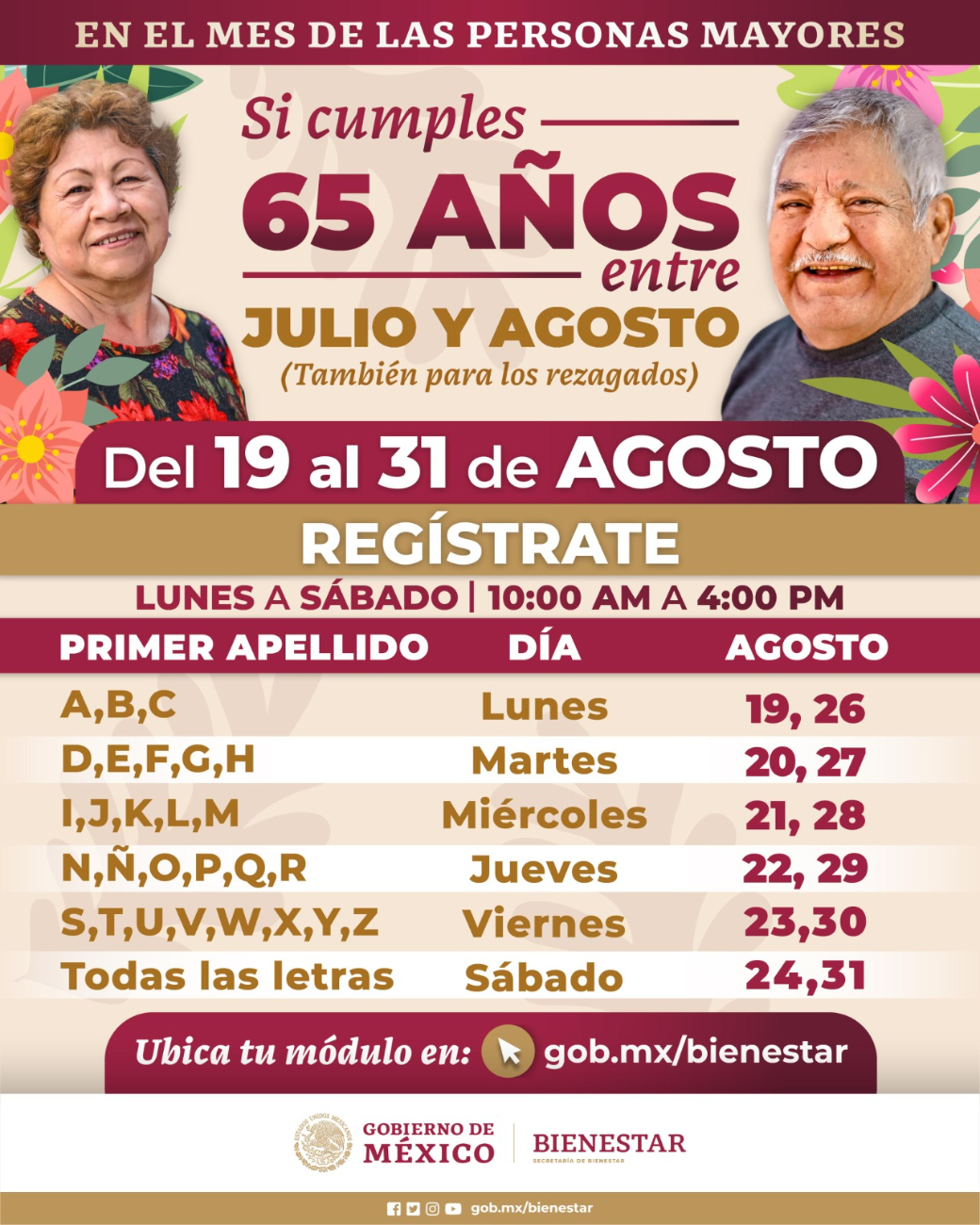 Fechas de registro para la Pensión de Adultos Mayores / Bienestar MX Fechas de registro para la Pensión de Adultos Mayores / Bienestar MX