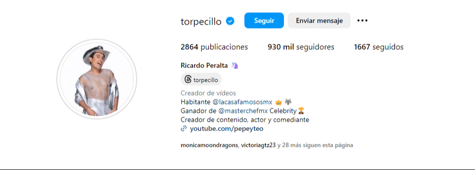 Así luce el Instagram de Ricardo Peralta actualmente Así luce el Instagram de Ricardo Peralta actualmente