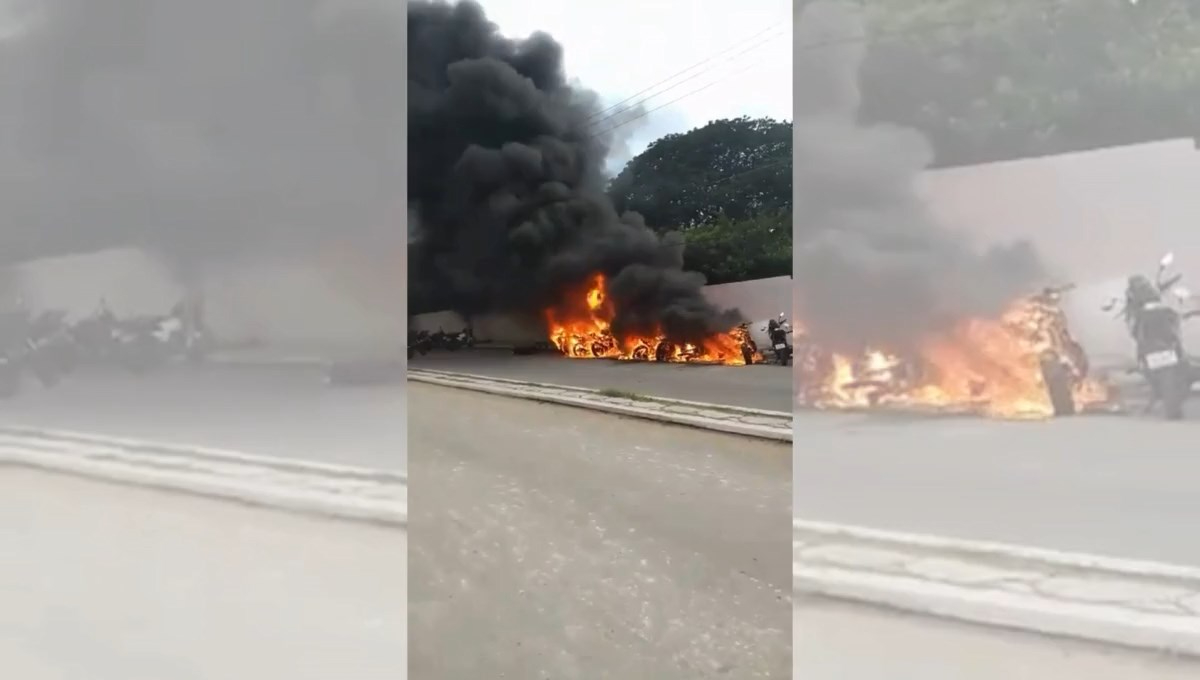 Ocho motos terminan calcinadas en Campeche tras cortocircuito en una de ellas