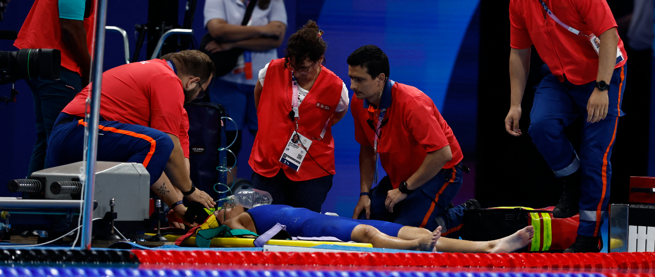  Tamara Potocka, nadadora eslovaca   se desmaya en plena competencia en París 2024