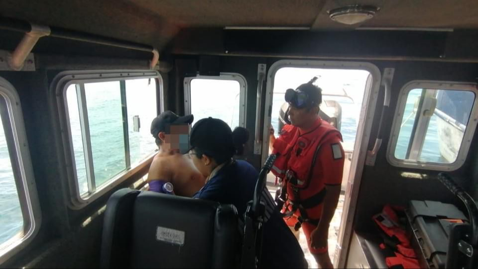 El pescador fue llevado a un hospital de Progreso El pescador fue llevado a un hospital de Progreso